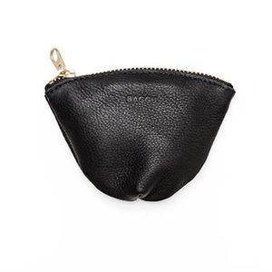 Baggu leather coin purse black